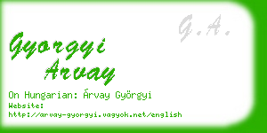 gyorgyi arvay business card