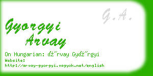 gyorgyi arvay business card